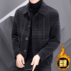 短款毛呢大衣青韩版休闲男士秋冬季加棉厚修身翻领夹克呢子外套男，男装夹克，星座505-2（原电商A260-1)