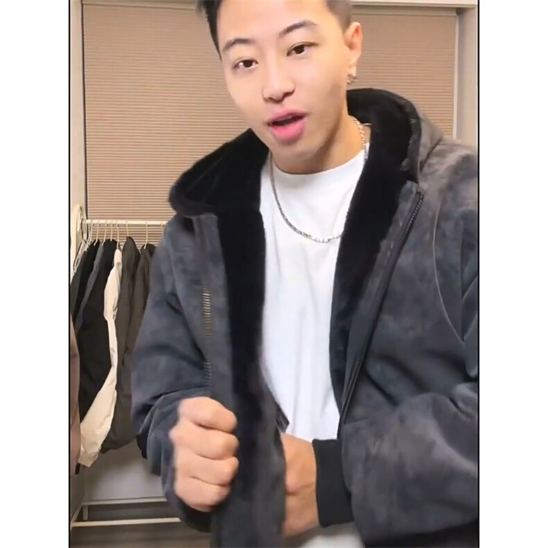 现货高品质美式冬季重磅座山雕大毛毛领pu皮棉衣男女加厚外套,男装皮衣,电商A486-1