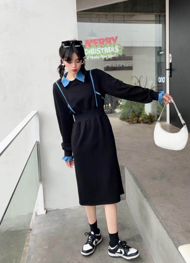 2023春款假两件连衣裙，女装连衣裙，韩伊雪