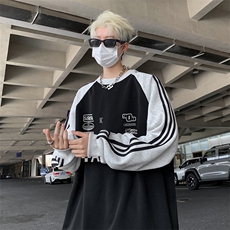 黑色拼花灰袖