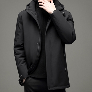2023冬季新款中年男可脱卸帽羽绒服爸爸装保暖上衣YYYR3037-P305图片