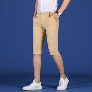 夏季男士休闲短裤韩版修身弹力直筒七分裤子男潮流中裤K8009-P35