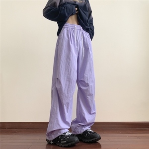 抖音得物春装新款多巴胺中性风宽松阔腿裤休闲裤男裤K288-特P32图片