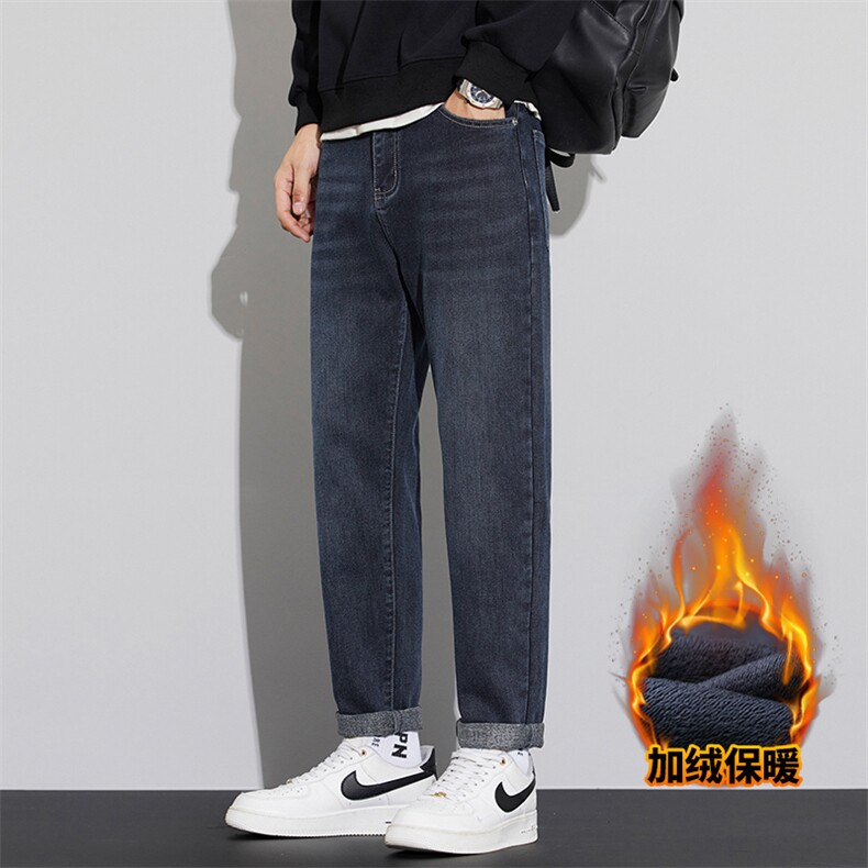 A178  729JR  特P60  秋冬季加绒加厚美式休闲牛仔裤图片