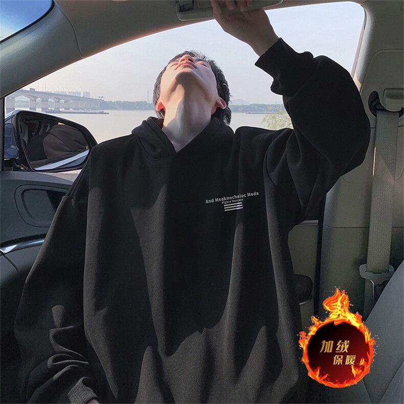 抖音得物供货可提供视频秋冬重磅美式宽松连帽卫衣WKD31,男装卫衣,电商A486