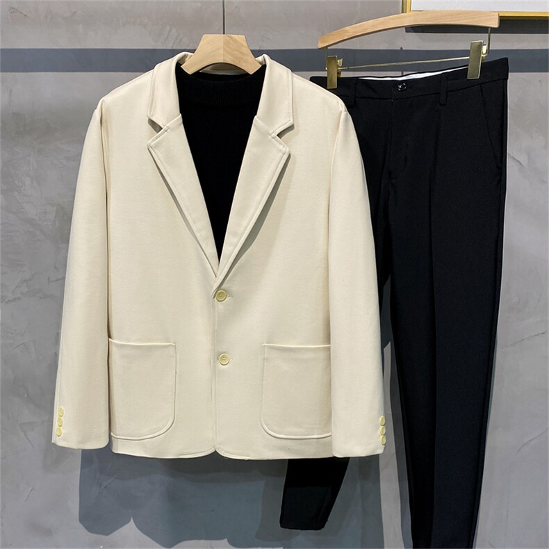 ZG-K14男式春秋新款长袖简约宽松西服休闲商务便服西装单西,男装西服,电商B360A（原721A）