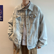 牛仔外套潮牌男春秋ins水洗百搭宽松休闲工装翻领夹克JK845-P60，男装夹克，星座1008