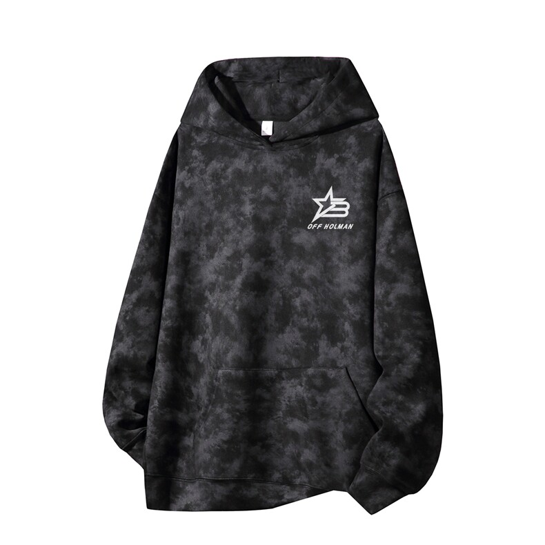 得物供货、重磅420克现货麂皮绒扎染卫衣HD019-1-WL25258ZR-P45,男装卫衣,电商019-1