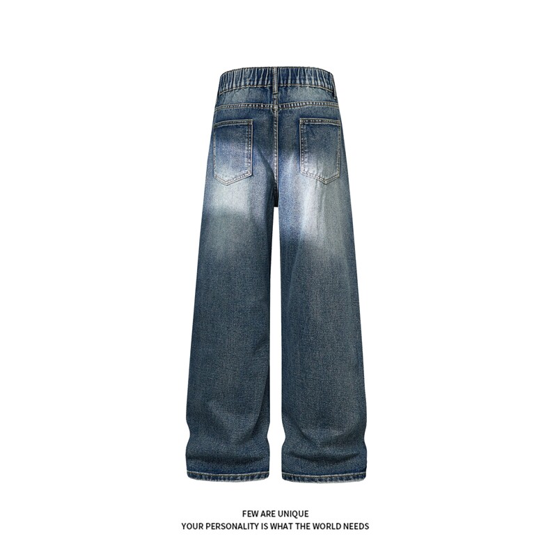 B221美式ins高街暗黑重工艺宽松直筒牛仔裤LK26627-特P45控78,男装牛仔裤,电商B221