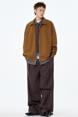 秋季新款宽松衬衫领夹克男纯色上衣外套DSA157B-JK7924-特P45，男装夹克，电商A157B