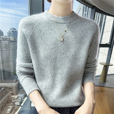 2025时尚百搭简约圆领点子纱针织衫,女装针织衫/毛衣,耀日羊绒, 2025时尚百搭简约圆领点子纱针织衫,女装针织衫/毛衣,耀日羊绒,