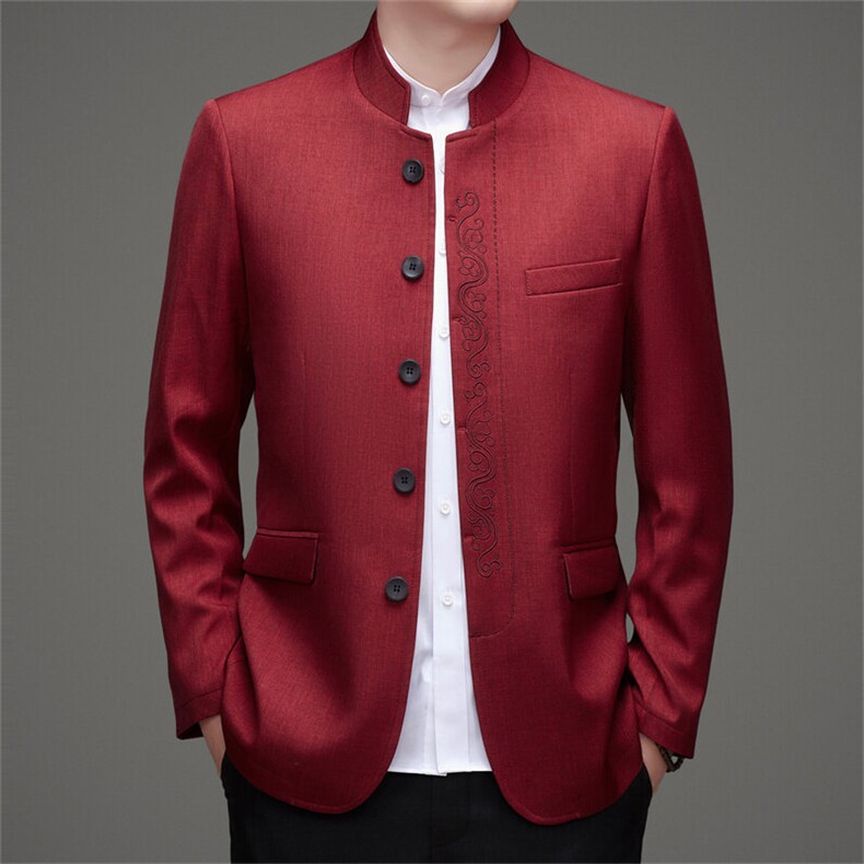 长期货高品质中山装西服外套唐装男装中老年风新中式西服,男装西服,钱塘723