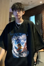！版权！2025夏季新款男士鹿皮绒短袖T恤情侣半袖TL2425特P19，男装T恤，电商B220