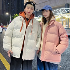特批港风情侣夜景新款时尚宽松假两件连帽棉衣MY2273P70控118，男装棉衣，电商A247