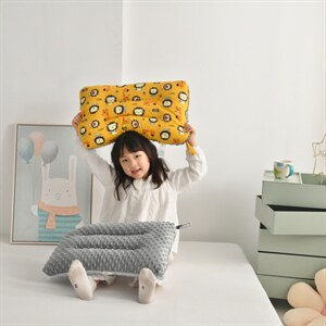2023新款全棉3D豆豆绒立体枕30x50cm 小狮子图片