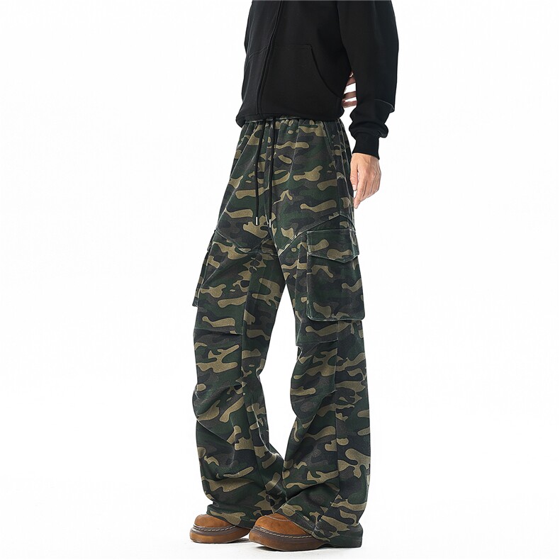 迷彩裤子男生190高个子加长工装裤直筒休闲卫裤阔腿运动裤KZ086,男装休闲裤,电商B312