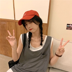 D666-P32假两件背心夏季外穿薄款宽松无袖t恤上衣男女情侣，男装背心/马甲，星座911