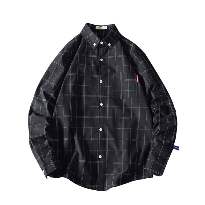 2021春秋季新款日系马切达休闲大码宽松男扣领格子衬衫C510-P40,男装衬衫,电商A001