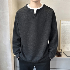 现货春秋潮流百搭青年提花假俩件卫衣圆领卫衣TW66019-P58，男装卫衣，星座1105-3