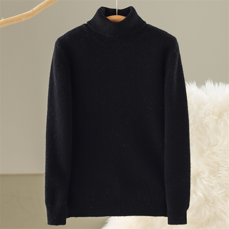 高品质儿童羊毛衫羊毛高领保暖简约百搭黑色经典款，童装儿童羊毛衫，驼铃羊绒