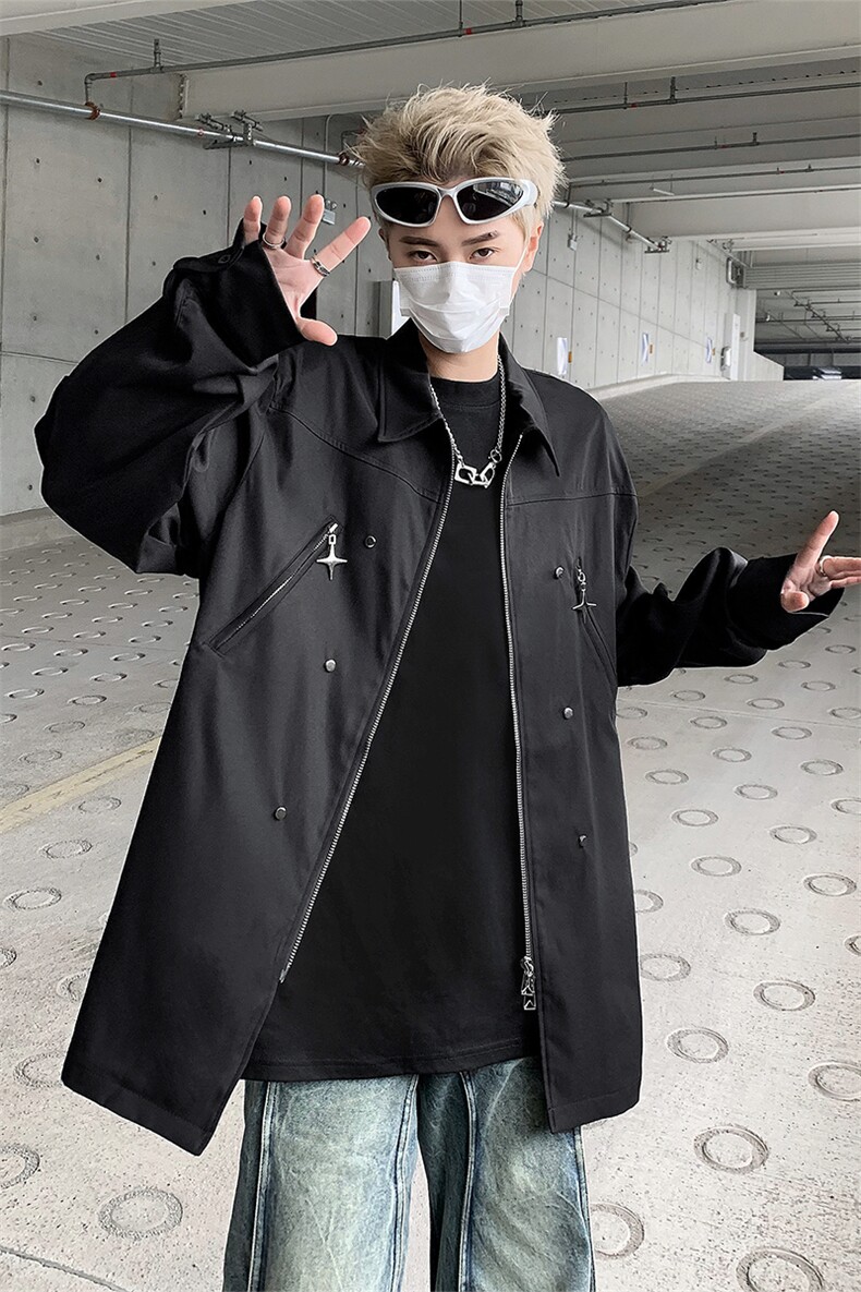 男装衬衫24春季小众金属设计衬衫韩版长袖衬衣XZ514-2-202417-P78,男装衬衫,星座514-2(原B239)