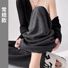 深灰色加绒重磅卫裤秋冬季松弛感长裤潮宽直筒LRA363-p35加绒45，男装休闲裤，星座1008