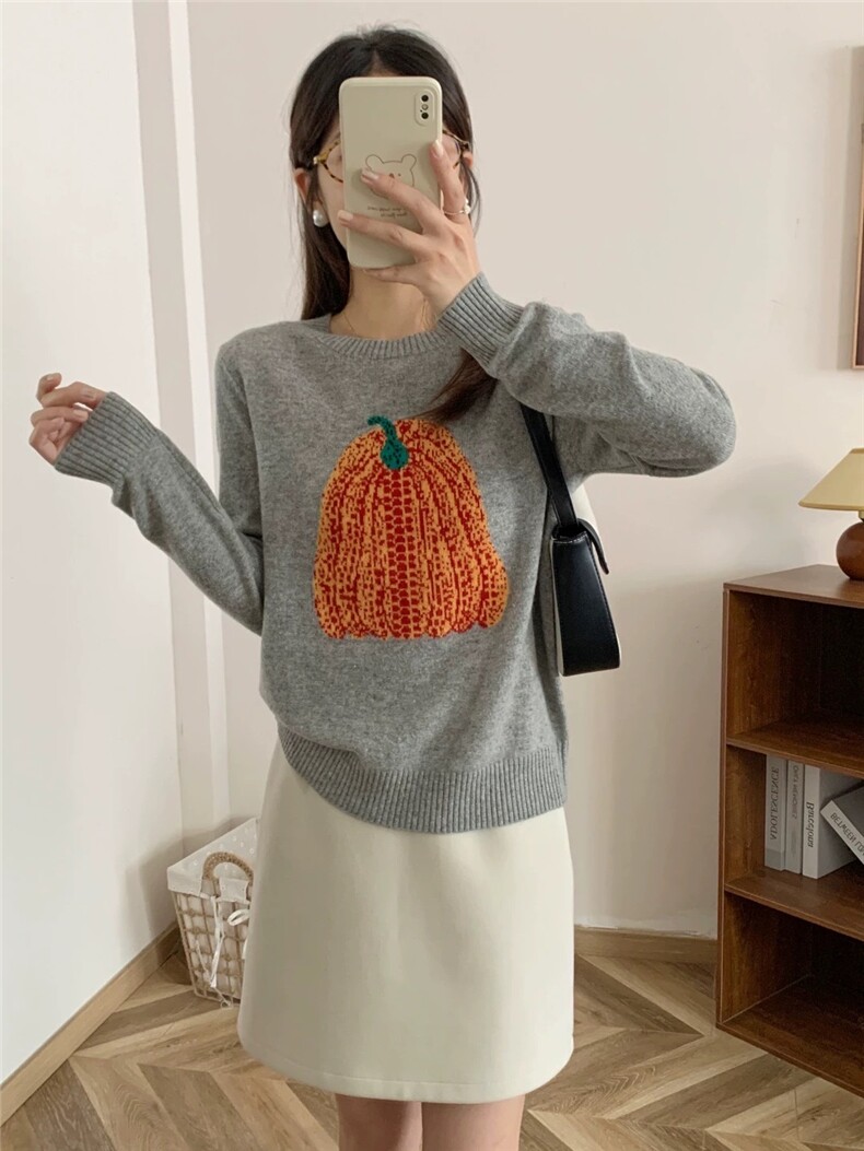 毛衣女套头秋冬宽松针织打底短款显瘦保暖仿羊毛衫针织衫图片