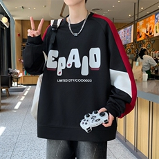 秋款潮流时尚男生长袖t恤印花衣服男港风圆领卫衣A436-215-P48，男装T恤，电商A436
