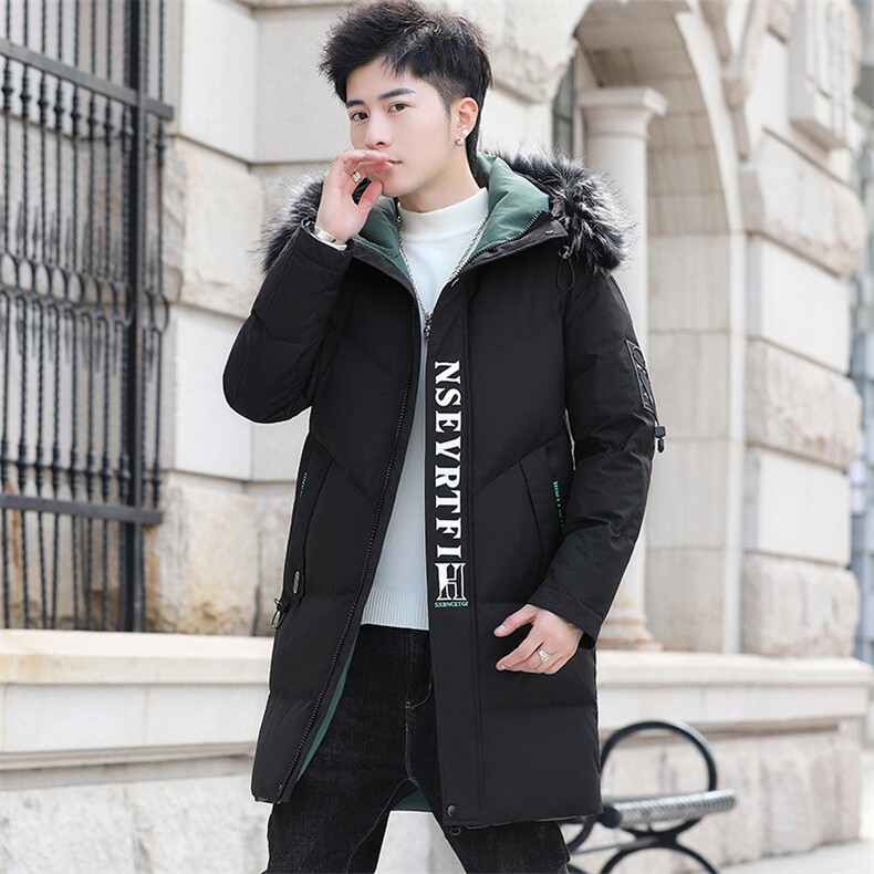 棉衣男冬季连帽中长款大毛领时尚百搭长款棉服外套MY1668-P113,男装棉衣,星座310B-3