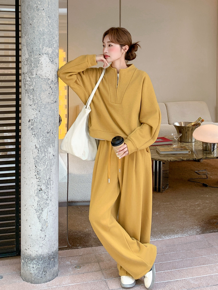 2025冬季新品现货主推加绒加厚卫衣套装2C087-9288-P195-K275,女装卫衣/绒衫,2C087