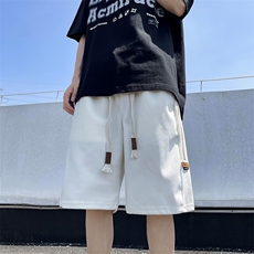 夏季新款短裤外穿男学生美式潮牌宽松休闲运动五分裤，男装牛仔裤，星座410-7