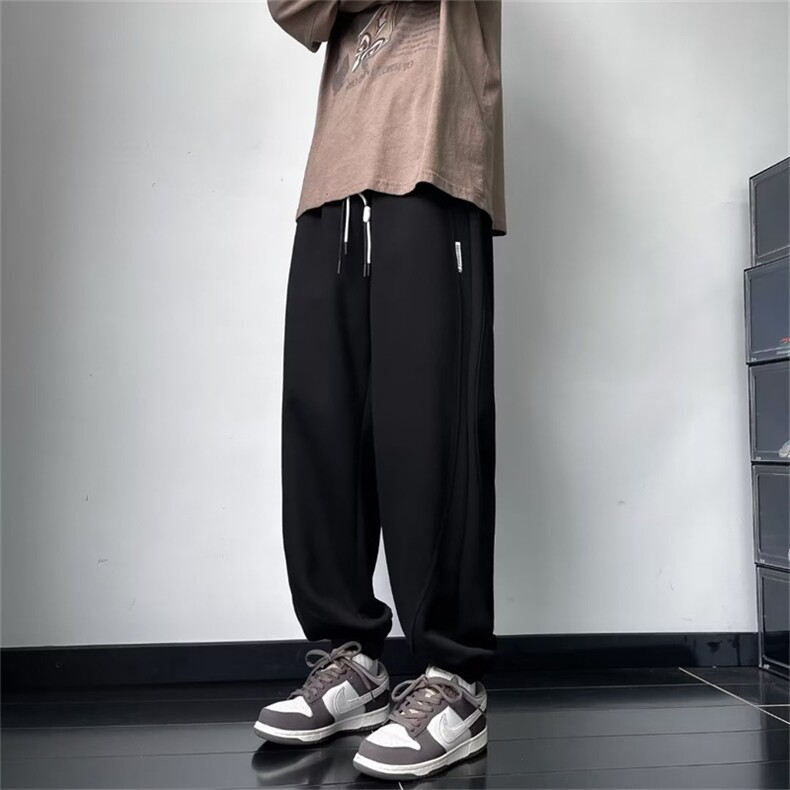 潮牌ins百搭宽松束脚长裤秋季日系简约休闲卫裤男士K7520-P38,男装休闲裤,星座512-3