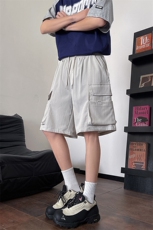8XL-M特大码冰丝短裤男五分裤褶皱休闲裤工装中裤DK1504P45控68，男装牛仔裤，电商D206-1