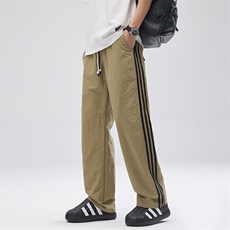 垂感直筒休闲裤男夏季松紧抽绳设计感条纹休闲裤潮DY5036-P55，男装休闲裤，电商A178-1