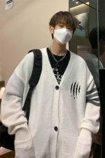 港风名宿时尚宽松魔爪印花四条杠开衫毛衣M355P65控88，男装针织衫/毛衣，电商A247