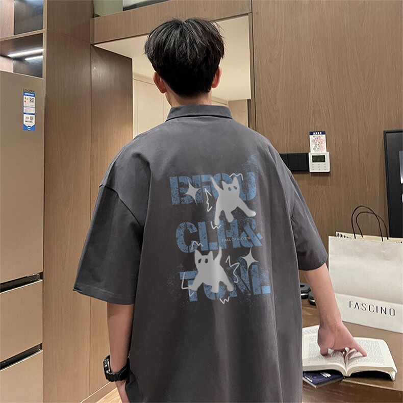 可设48小时支持抖音得物来样二开网眼透气翻领t恤美式短袖POLO衫,男装T恤,电商A486-1