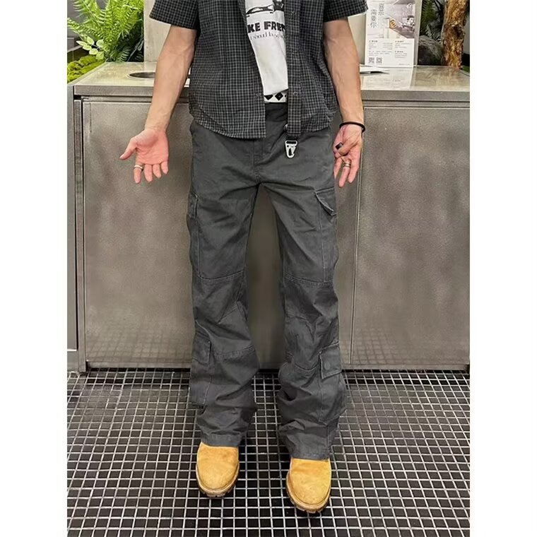 DB4552-批55美式复古vibe裤子高街微喇工装裤男款直,男装工装外套,星座603-2