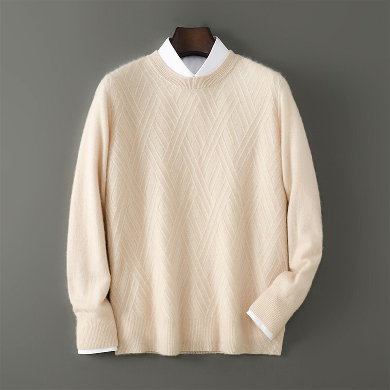 2025百搭时尚简约圆领羊毛衫，男装羊毛衫，千国羊绒