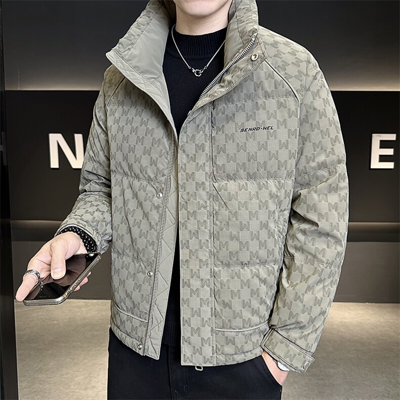 A225标50绒冬季新款男士立领时尚潮流白鸭绒羽绒服夹克2289P160，男装夹克，电商A225