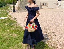 【现货】一字肩飞飞袖连衣裙，女装连衣裙，欧尼蒂