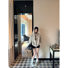 网图条纹连帽拉链外套男2025新款设计感宽松美式开衫卫衣特P68，女装短外套，电商C306-1