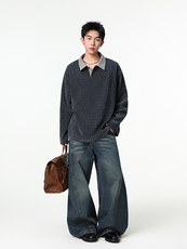 加绒加厚卫衣千鸟格长袖t恤polo打底衫504-T503-特P28（加绒P33），男装Polo衫，星座504