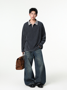 加绒加厚卫衣千鸟格长袖t恤polo打底衫504-T503-特P28（加绒P33）图片