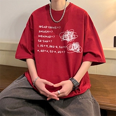 抖音得物二开现货供应220克夏装重磅美式高街宽松短袖t恤MT59，男装T恤，电商A486-1