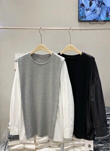 春季潮流设计师款拼接上衣图片