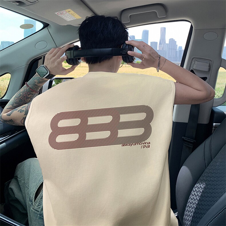 量大优 得物抖音高品质重磅230克美式印花无袖t恤背心WB336 特P18图片