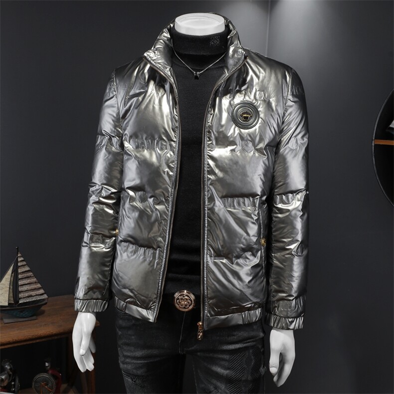 冬季新款亮面立领羽绒服男潮流休闲外套钱塘2027-2301-特P180,男装羽绒服,钱塘6025