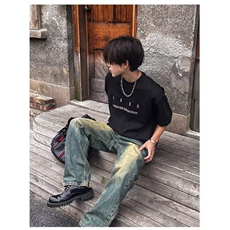 【网图现货】美式宽松钢印字母短袖T恤男T0013/P28，男装T恤，星座205-3