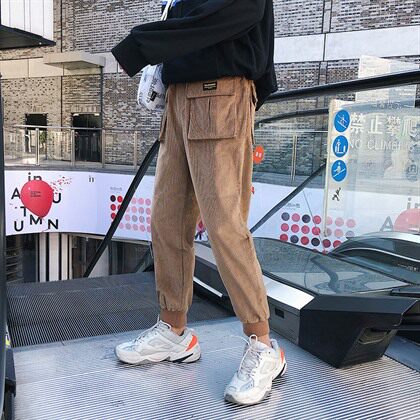 2021春秋装港风宽松宽松灯芯绒休闲裤工装裤子男A313/K90/P6888图片