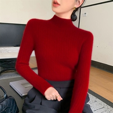 2025年秋季新款百搭女士七针半高领一线套头衫，女装羊绒衫，奥帆羊绒